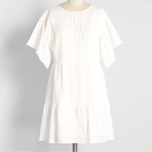 New ModCloth Flutter of Brilliance Tiered Dress Ivory